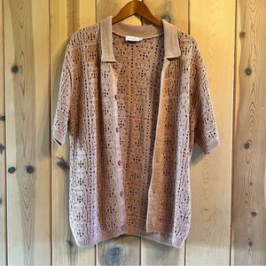 Topman Men’s Open-Knit Button down Siza Medium